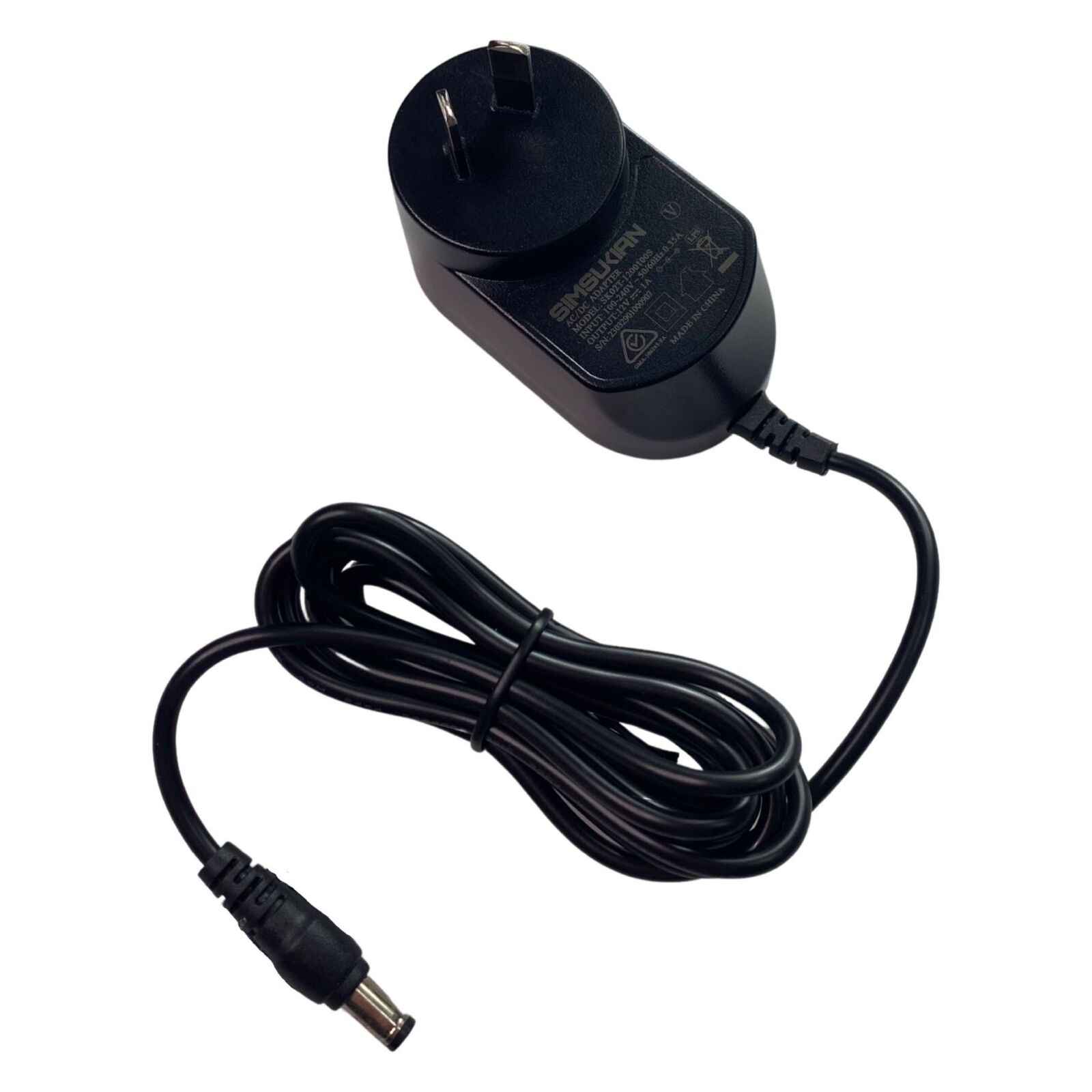 12V 1Amp Power Adapter with 2.1 DC plug