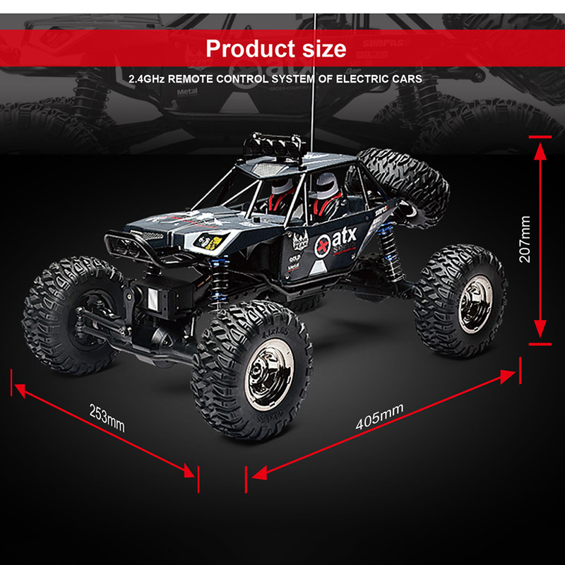 2 Speed 1:12 4WD RC Rock Crawler Truck with LED Lights