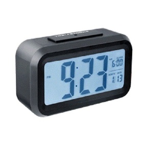 LCD Alarm Clock with Blue Backlight and Snooze