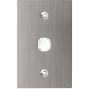 White 1 Gang Stainless Steel Wall Plate Light Switch