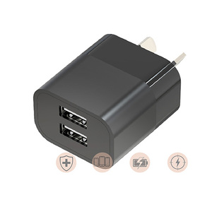 3.1A 2 x USB Port Wall Charger - Black