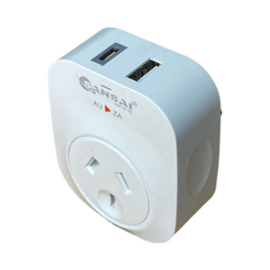 Outbound South Africa Travel Adaptor w/ USB A & USB C 2.4A Charge Ports