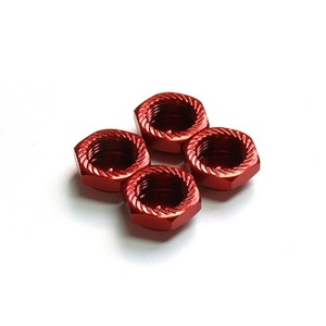 Red Serrated Cap Nut M12 x 1.0 (4pc) 