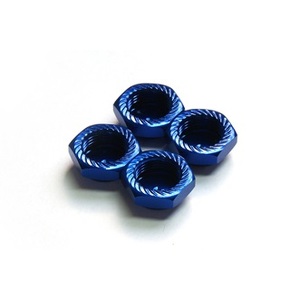 Blue Serrated Cap Nut M12 x 1.25 (4pc)