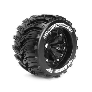 MT-Cyclone 1/8 Monster Truck Black Rims and Tyres 