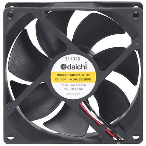 92mm 12V DC 6.24W 3 Wire Ball Bearing Cooling Fan