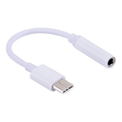 USB Type C Plug to 3.5mm Socket Adapter - White