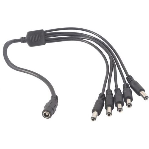 300mm DC Power Splitter Cable 2.5mm DC Socket to 5 x 2.5mm Plug