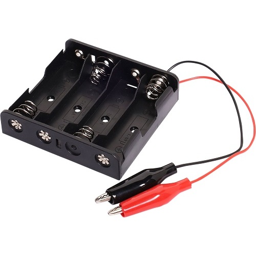 4 X AA Battery Holder With Crocodile Clips