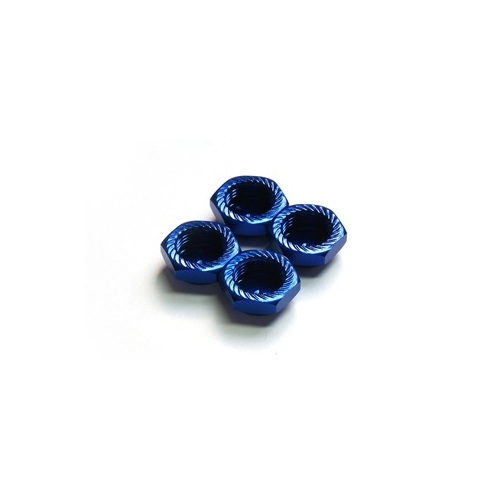 Blue Serrated Cap Nut M12 x 1.25 (4pc)