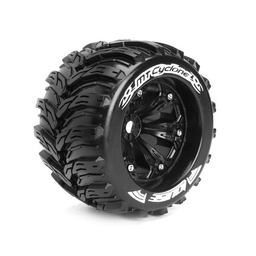 MT-Cyclone 1/8 Monster Truck Black Rims and Tyres 